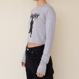 CAT BUTLER Crop long-sleeved T-Shirt (GREY)
