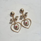 ビンテージローズガーデンイヤリング / Vintage Rose Garden Earring - Heart Version