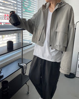 モノクロップフードジャンパー / CR Mono Cropp Hood Jumper (3 colors)