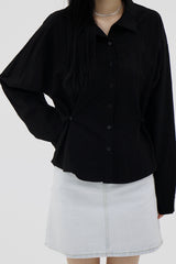 スリムボタンシャツ/Slim button shirt (2color)