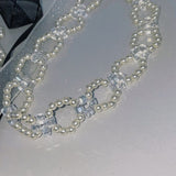 ミックスパールリボンタイチョーカー / mix pearl ribbon tie choker