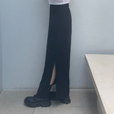 ミューズスリットサマーロングバンディングスカート / Muse Slit Summer Long Banding Skirt (2 colors)