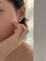 [92.5silver] キュービックハートピアス