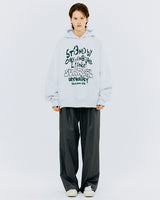 オーバーサイズタイポフーディー/OVER SIZE TYPO HOODIE-WHITE MELANGE