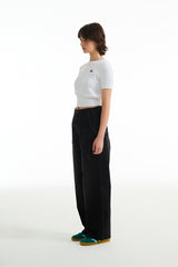 スモールチェリーケーブルクロップ丈のショットスリーブニット／(Eunbi's Pick)SMALL CHERRY CABLE CROP SHORT SLEEVE KNIT [WHITE]