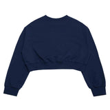 Cheerful logo short sweat shirt (navy) (6684429647990)