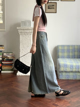 ホティヴィンテージウォッシング夏デニムマキシロングスカート/Hotty Vintage Wash Summer Denim Maxi Long Skirt