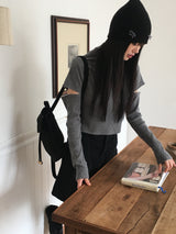 Nikun 起毛スリットポーラー T シャツ