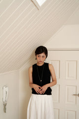 maxy moving ball necklace - silver