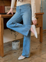 Light Washed Bootcut Denim Pants