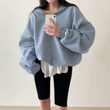 [BELLIDE MADE] Sailor Loose Fit Double-Sided Raised Half Zip-Up Sweat