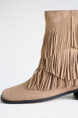フリンジショートブーツ/Fringe Short Boots (2color)