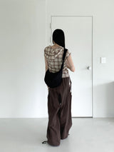 ウカシャーリングツーウェイジョガーリネンワイドカーゴパンツ / Uka shirring two-way jogger linen wide cargo pants