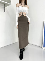 ディープホルターマキシスカート/[SEOW] 670. Deep halter maxy sk