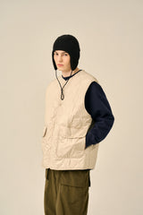 LIGHTWEIGHT QUILTED JUMPER - IVORY