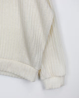 リブハーフジップアップニット/Ribbed Half Zip Up Knit (4color)