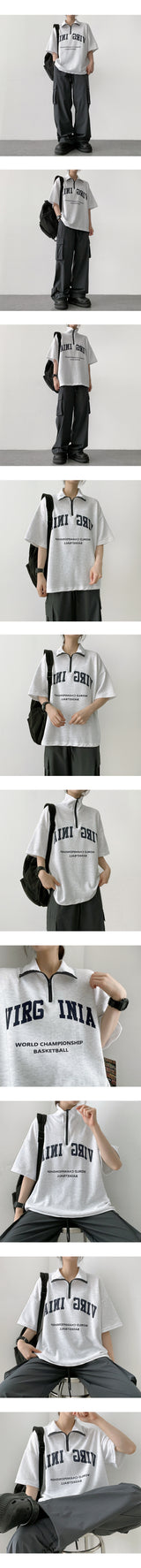 バージェスハーフジップアップアノラックショートスリーブTシャツ