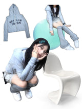 Y2K ワッフル2WAY クロップドフーディジップアップ / Y2K Waffle Two-Way Cropped Hoodie Zip-Up