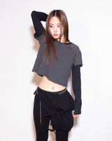 WAFFLE WRAP SKIRT & TOP (BLACK)