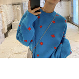 フラワーニット / Blue flower knit