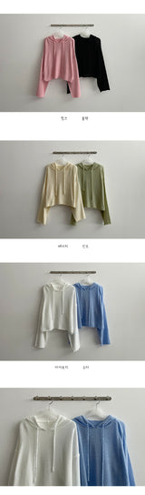ブックルボックスクロップドニットフーディー / Bookle Box Cropped Knitwear Hoodie