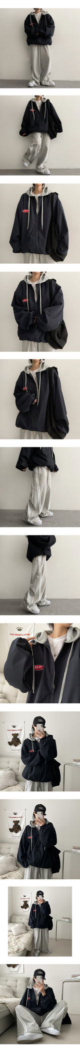 Peak Patch Coloring Hooded Jumper