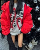[UNISEX] ハートレターリングオーバーサイズフィットスウェットシャツ