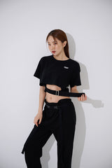 スクエアバックルショートスリーブTシャツ / TOP(9367) Square Buckle Short Sleeve T-shirt