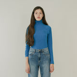 TURTLE NECK TOP (BLUE) (6645971779702)