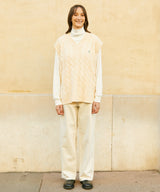 マークオーバーサイズニットベスト/RCH mark oversize knit vest ivory