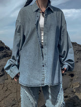 (UNISEX) ミストデニムシャツジャケット
