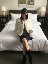 Lens quilted eco fur jacket