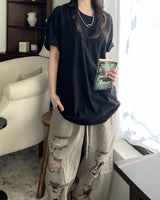 レイヤードオーバーUネックTシャツ