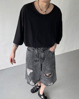 Pulse U-neck Capri Boxy short-sleeved T-shirt (2 colors)