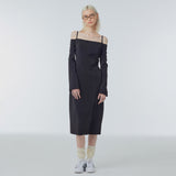 Off-the-shoulder slim long dress