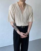 GL Twisted Doughnut Patterned Short-Sleeved Cardigan (5 colors)