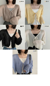 ライニングリボンニットカーディガン / Lining Ribbon Knit Cardigan