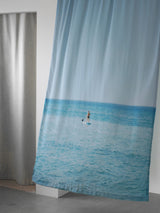 marine blue curtain