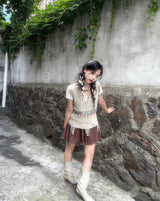 エスニックビンテージニーズニットスリーブレス / Ethnic Vintage Beads Knit Sleeveless