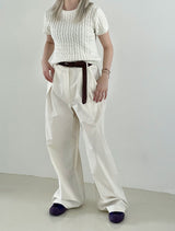 Dull bizo pintuck wide pants