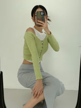 イエロービーントップカーディガンツーピース/yellow bean top cardigan two-piece