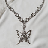 [IDLE Miyeon Necklace] Princess Butterfly Chain Semi Choker Necklace