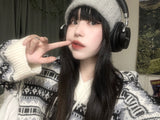 イグルーフードロングニットウェア / Igloo hooded long knitwear
