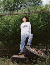 セリフ刺繡スウェットシャツ/SERIF EMB SWEATSHIRT LIGHT GREY(CV2CFUM470A)