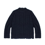 (UNISEX)ヘリダメージケーブルニット