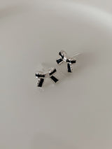 [925silver] And ribbon earrings