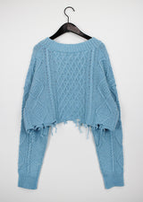 ダメージクロップニットカーディガン/Damage Crop Knit Cardigan (3color)
