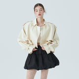 CROP TRENCH JACKET / IVORY