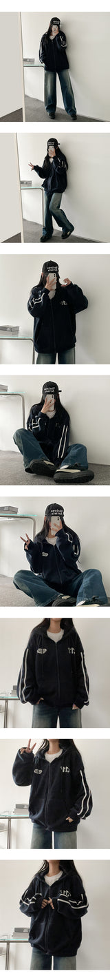 レフバックバンディングディープウォッシュワイドデニムパンツ