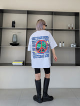 ピースワールドオーバーサイズフィットTシャツ / VENTIQUE Peace World Oversized Fit T-shirt 5color